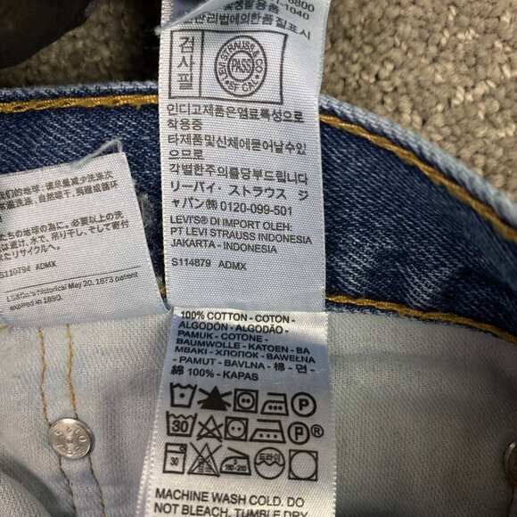 Levi's 505 Regular Fit Straight Leg Jeans Men's 40 x 32 Blue Cotton - Picture 7 of 13